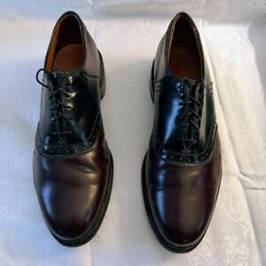Allen Edmonds x Polo Saddle Oxford Shoes 8.5 D Burgundy/Black Office Wedding